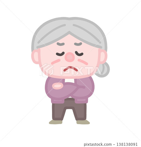 一組簡潔可愛的老年女性插畫。 138138091