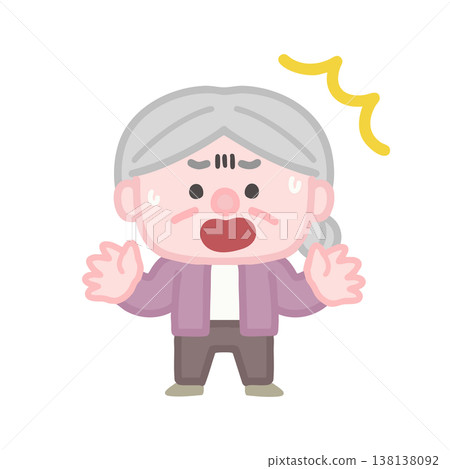 A set of simple and cute illustrations of elderly women. A set of simple and cute illustrations of elderly women. 138138092