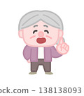 A set of simple and cute illustrations of elderly women. 138138093