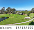 Aerial view video over a golf course in Solana Beach, San Diego, California 138138155