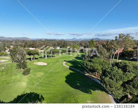 Aerial view video over a golf course in Solana Beach, San Diego, California Aerial view video over a golf course in Solana Beach, San Diego, California 138138184