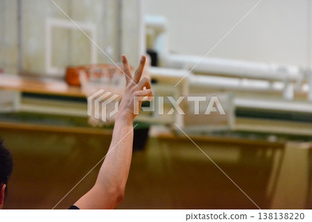 Basketball referee hand signals 138138220