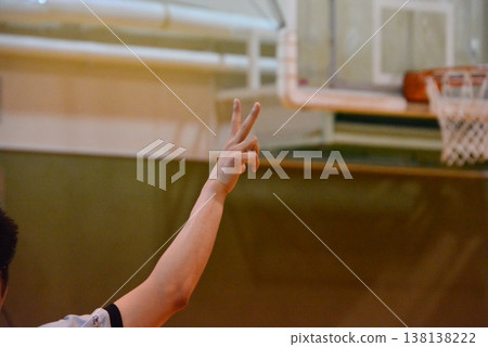 Basketball referee hand signals 138138222
