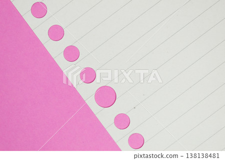line paper texture on pink background,  blank sheet notebook 138138481