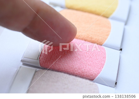 sample color shade of colorful fabric textile of clothing industry sample color shade of colorful fabric textile of clothing industry 138138506