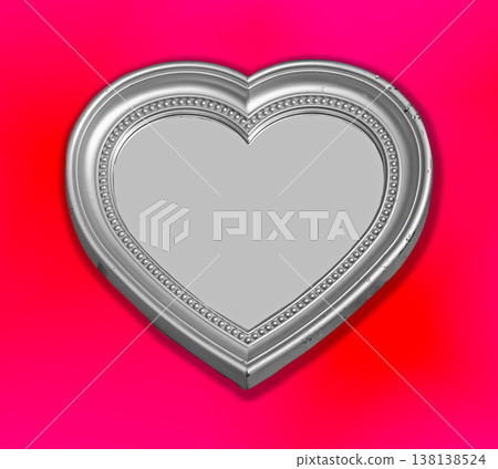 Metal heart shape plate background Metal heart shape plate background 138138524