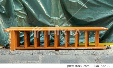 Wooden ladder on street Wooden ladder on street 138138529