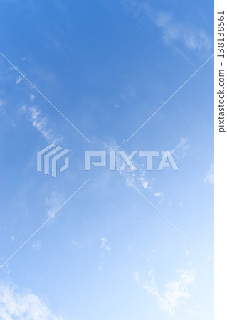 beautiful blue sky and white fluffy group of clouds with sunrise in the morning, natural background 138138561