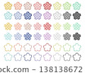 Cherry blossoms in 16 colors with a checkered pattern 138138672