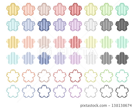 16-colored cherry blossoms with stripes 16-colored cherry blossoms with stripes 138138674