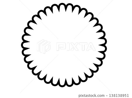 鋸齒狀圓形框架的線描圖 鋸齒狀圓形框架的線描圖 138138951