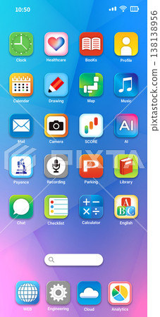 Smartphone Home Screen - App List Smartphone Home Screen - App List 138138956