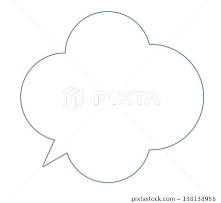 Simple line art design of a speech bubble Simple line art design of a speech bubble 138138958