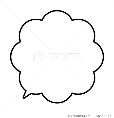 蓬鬆的雲朵狀對話框線條畫 138138965