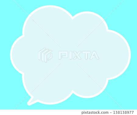 Cloud-shaped speech bubble on a light blue background 138138977