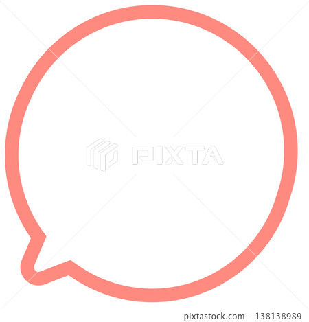 Coral-colored round speech bubble frame material Coral-colored round speech bubble frame material 138138989