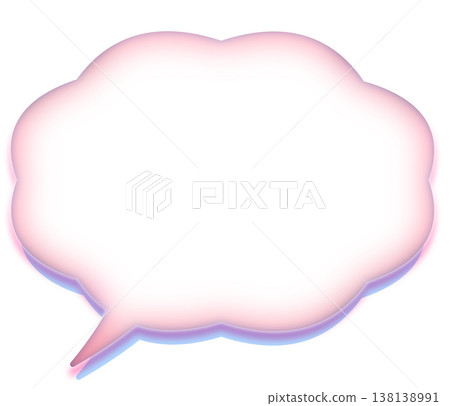 Neon-colored cloud-shaped speech bubble material 138138991