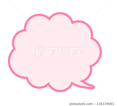 Pink cloud-shaped speech bubble frame 138139001