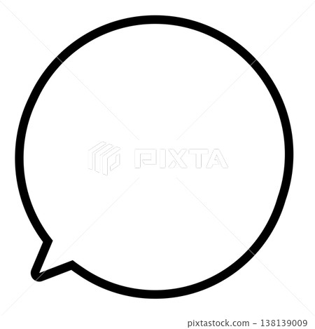 Round speech bubble icon drawn with a thick line Round speech bubble icon drawn with a thick line 138139009