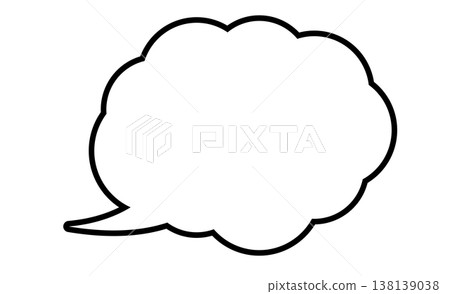Comic-style thought bubble line art Comic-style thought bubble line art 138139038