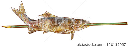 烤香魚(香魚)串(1串,橫放) 烤香魚(香魚)串(1串,橫放) 138139067