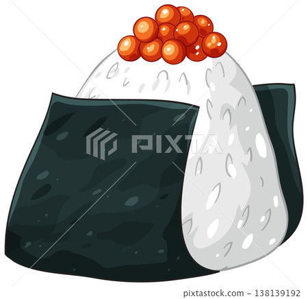 Japanese Onigiri Rice Ball with Seaweed and Salmon Roe Japanese Onigiri Rice Ball with Seaweed and Salmon Roe 138139192