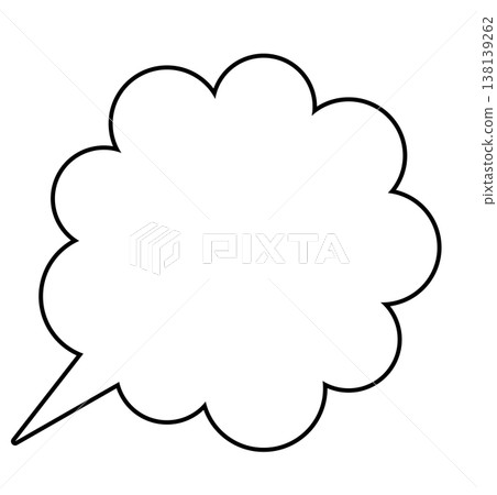 Speech bubble line art material 138139262