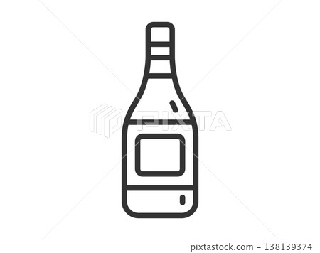 Illustration of a wine bottle icon (line drawing) Illustration of a wine bottle icon (line drawing) 138139374