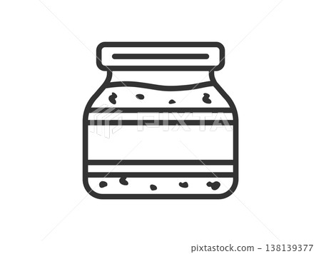 An illustration (line drawing) of a doubanjiang (spicy bean paste) icon in a jar. An illustration (line drawing) of a doubanjiang (spicy bean paste) icon in a jar. 138139377