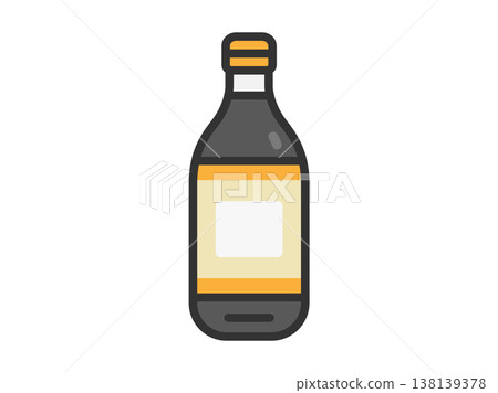 An illustration of a bottle containing ponzu sauce (line drawing in color). An illustration of a bottle containing ponzu sauce (line drawing in color). 138139378