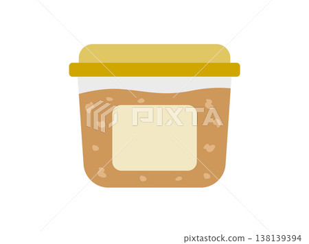 包裝盒上味噌圖示的插圖。 包裝盒上味噌圖示的插圖。 138139394