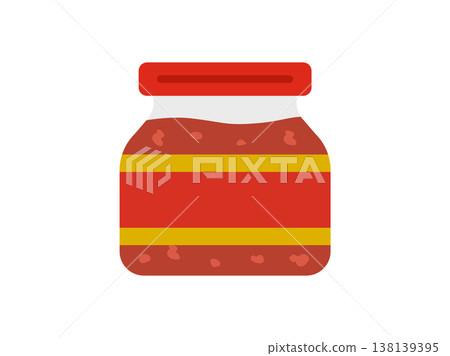 An illustration of a doubanjiang (spicy bean paste) icon in a jar. 138139395