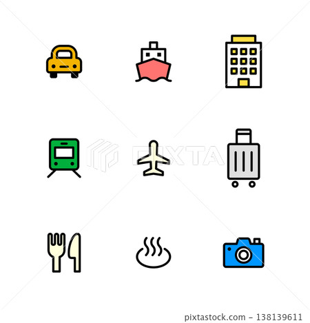 旅行圖標集 138139611