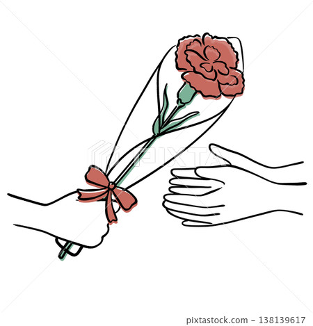 Handing over carnations 138139617