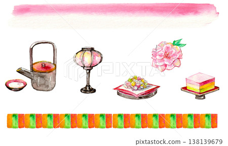 Colorful illustrations for the Hina Matsuri (Girls' Festival) 138139679