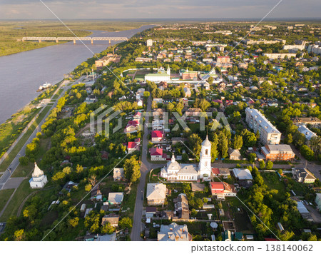 Panoramic aerial view historical part of the Murom with Oka Panoramic aerial view historical part of the Murom with Oka 138140062