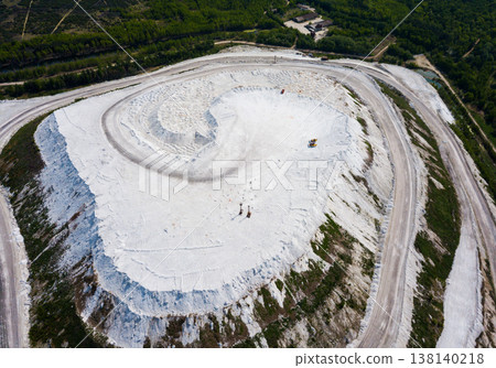 Phosphogypsum White mountain aerial view. City Voskresenks. 138140218