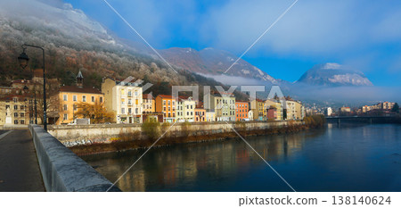 Right bank of Isere river in Grenoble, France 138140624