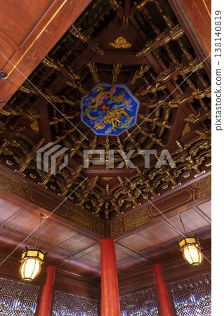 Lijiang, China - April 11, 2024 : Interior view of The Mufu Wood Mansion in Lijiang old town, China on April 11, 2024. 138140819