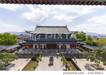 Lijiang, China - April 11, 2024 : Main pavilion at Mufu Palace in Lijiang old town, China on April 11, 2024. 138140831
