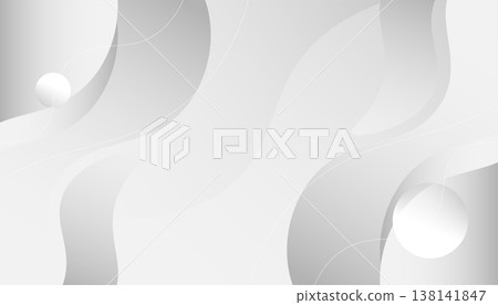 Abstract Gray Minimal Background with Soft Fluid Shapes and Geometric Elements 138141847