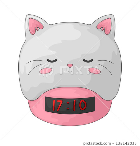 Illustration of Cat digital clock 138142033