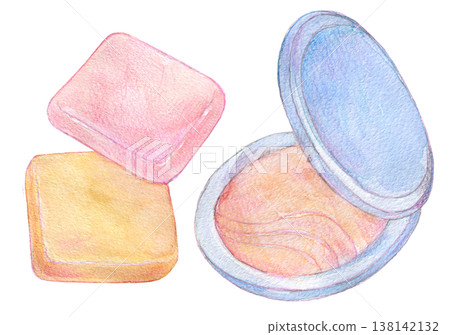 水彩插畫、手繪插畫、粉底 水彩插畫、手繪插畫、粉底 138142132