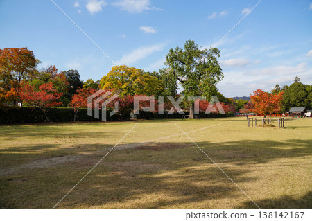 Autumn scenery of the horse riding grounds within the grounds of Kamigamo Shrine Autumn scenery of the horse riding grounds within the grounds of Kamigamo Shrine 138142167