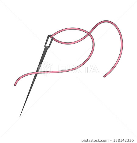 Illustration of Sewing Needle Illustration of Sewing Needle 138142330