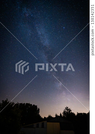 Bergnicourt, Rethel, Ardennes, Grand-Est, France, August, 28th, 2025, Horizon lit by ambient light Bergnicourt, Rethel, Ardennes, Grand-Est, France, August, 28th, 2025, Horizon lit by ambient light 138142351