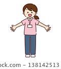 A woman in a uniform with her arms outstretched 138142513
