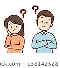 A man and a woman who have doubts about something 138142528