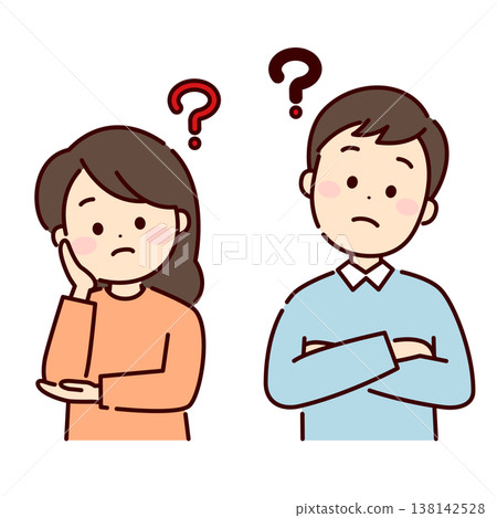 一個男人和一個女人對某件事有疑問 一個男人和一個女人對某件事有疑問 138142528