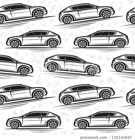 Vector Compact Car seamless pattern 138142697